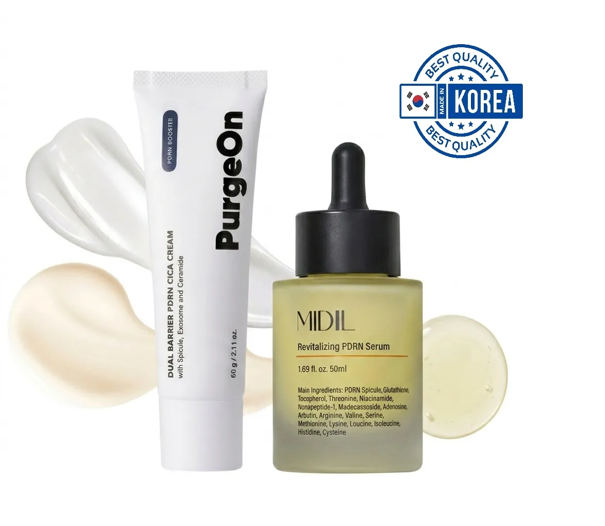 Set cosmetice coreene Midil si Purgeon pentru regenerare piele cu PDRN si Cica
