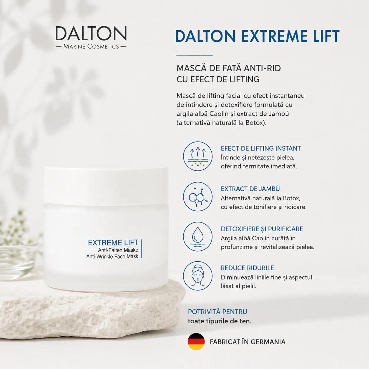 Mască de față antirid cu efect de lifting cosmetice marine Dalton Extreme Lift