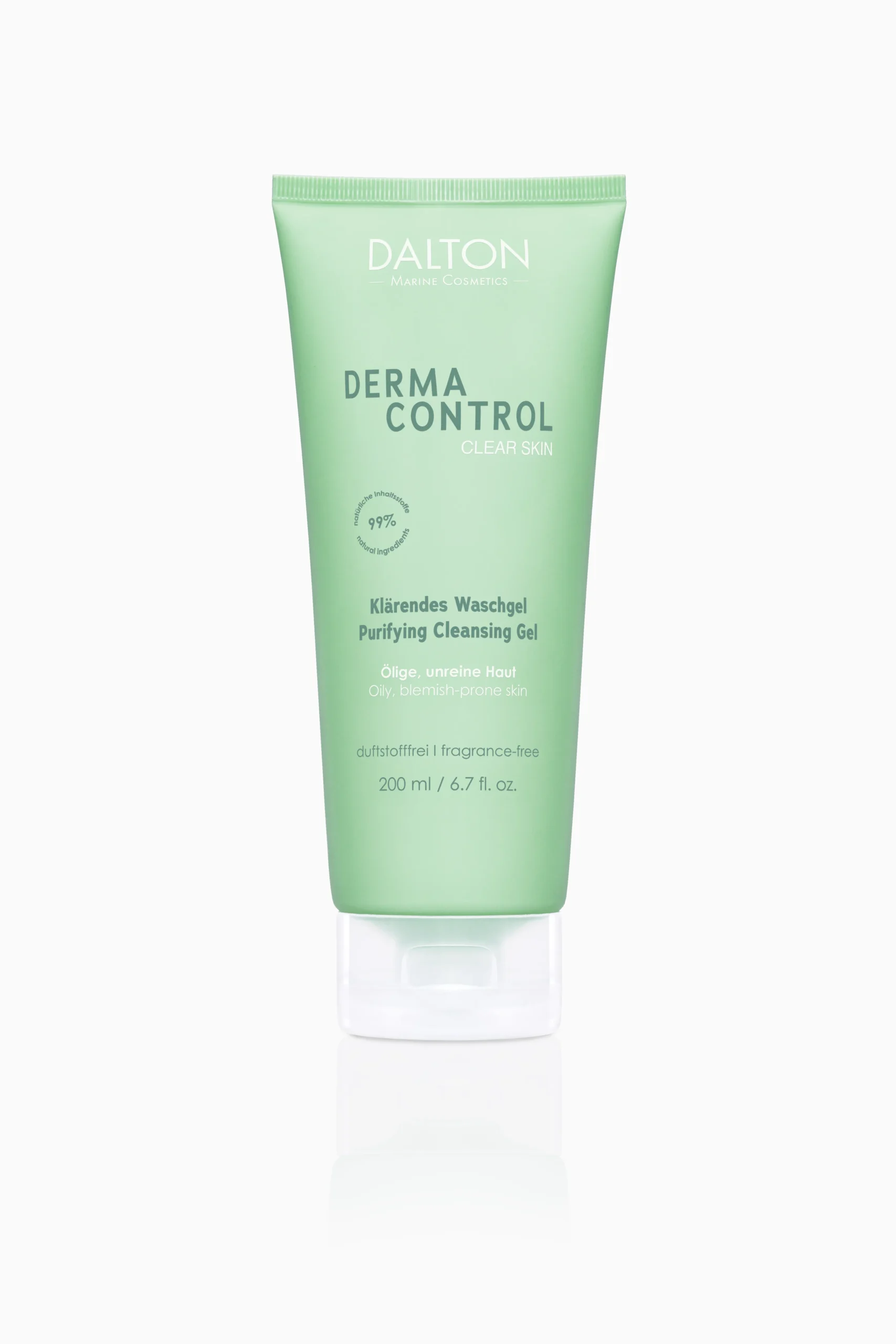 Gel de curățare purificator pentru piele grasă și acneică cosmetice marine Dalton Cosmetics Derma Control, 200ml
