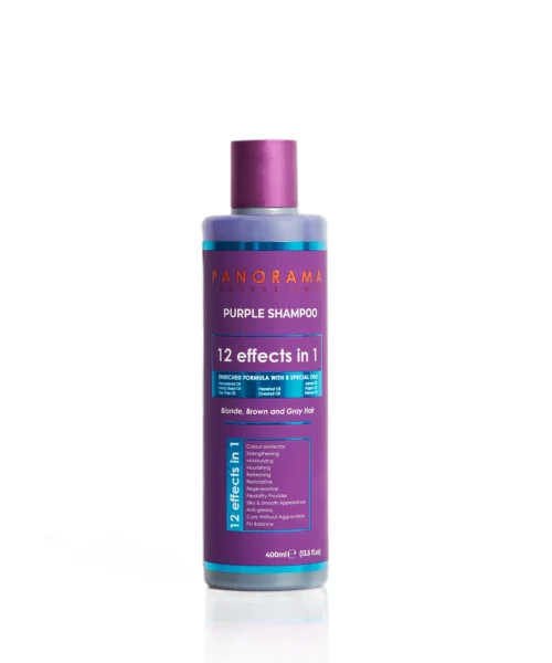 Sampon Mov Profesional pentru Păr Blond și Gri – Panorama Purple Shampoo 400 ml