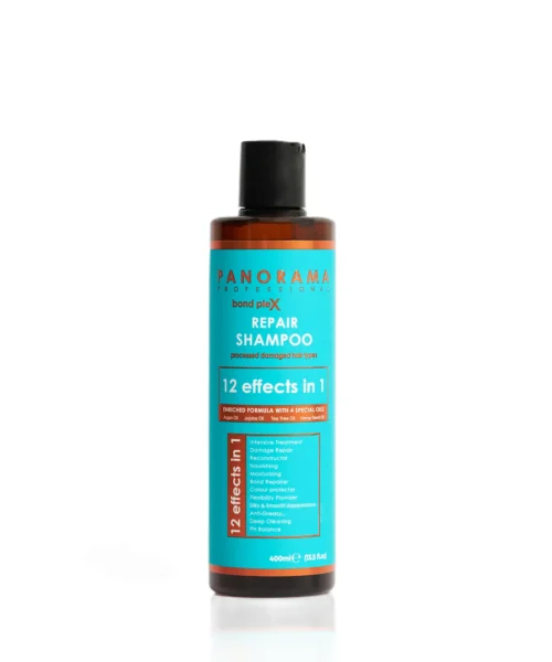 Sampon profesional reparator Bond Plex Acțiune 12 în 1 - Panorama Professional, 400 ml