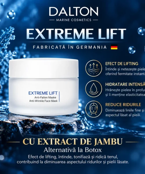 Masca antirid cu efect de lifting cosmetice marine Dalton Extreme Lift - cu extract de Jambu - alternativa naturala la Botox