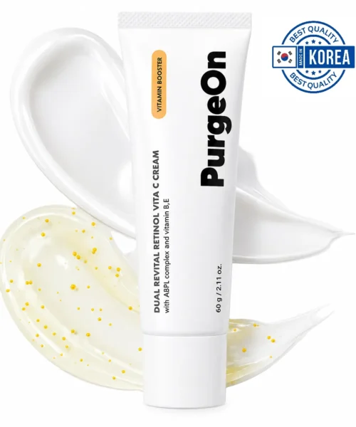 Crema coreeana regenerare antiaging Purgeon cu retinol si vitamina C, 60g, imagine cu textura