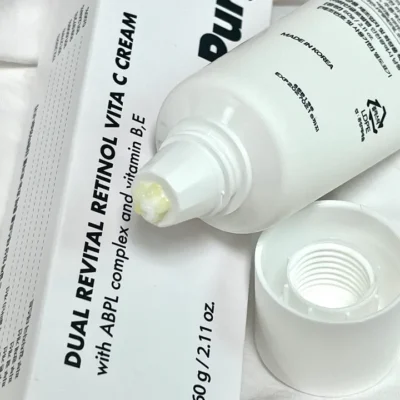 Crema coreeana regenerare antiaging Purgeon cu retinol si vitamina C, 60g, tub textura