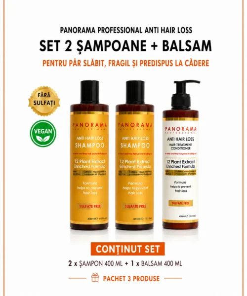 Set 2 sampoane si balsam de par anticadere Panorama Professional Anti Hair Loss