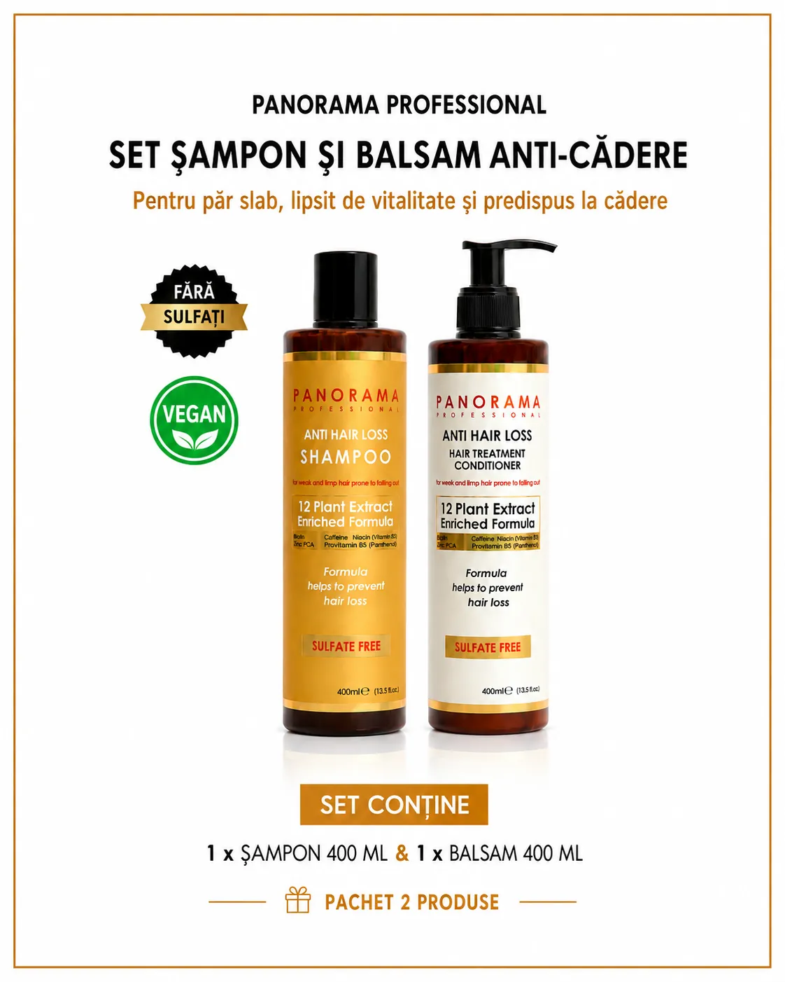 Set sampon si balsam de par anticadere Panorama Professional Anti Hair Loss