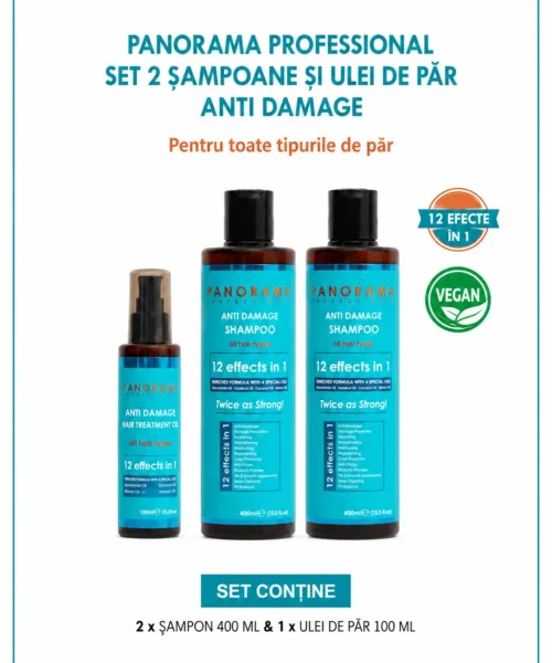 Set 2 sampoane si ulei de păr anti-deteriorare Panorama Professional Anti Damage