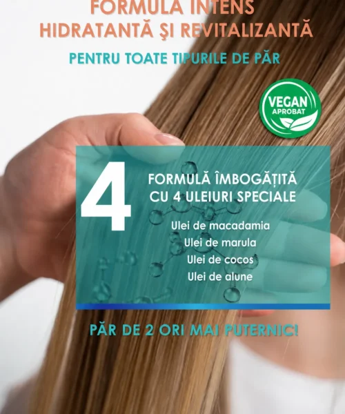 Gama Anti Damage de la Panorama Professional complex cu 4 tipuri de ulei: Macadamia, Alune de Pădure, Cocos si Monoi/Marula