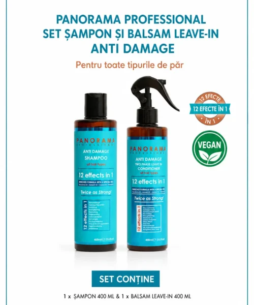 Set sampon si balsam leave-in anti-deteriorare Panorama Professional Anti Damage