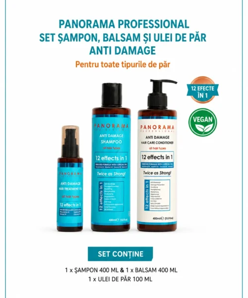 Set sampon balsam si ulei de par anti-deteriorare Panorama Professional Anti Damage