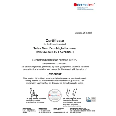 produs crema hidratanta cu sare de la marea moarta dalton mineral care med certificat
